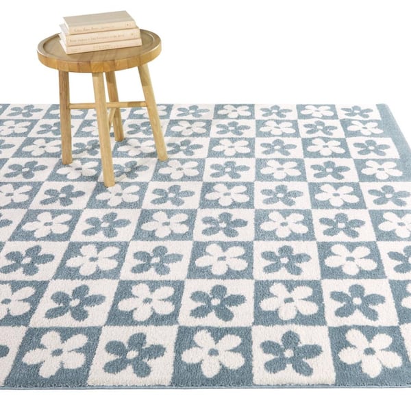 Ambrose Blue 8 ft. x 10 ft. Floral Area Rug