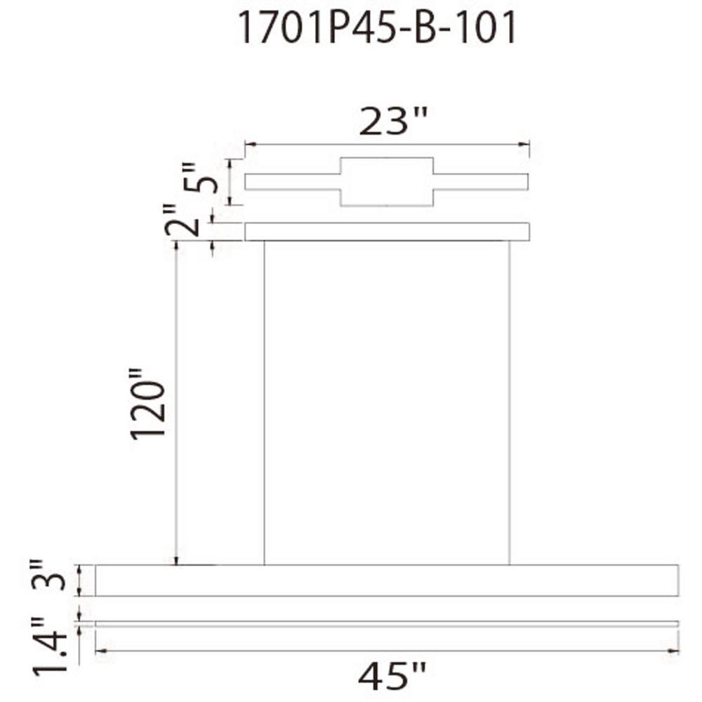 Pienza Sophisticated 45" LED Integrated Black Chandelier