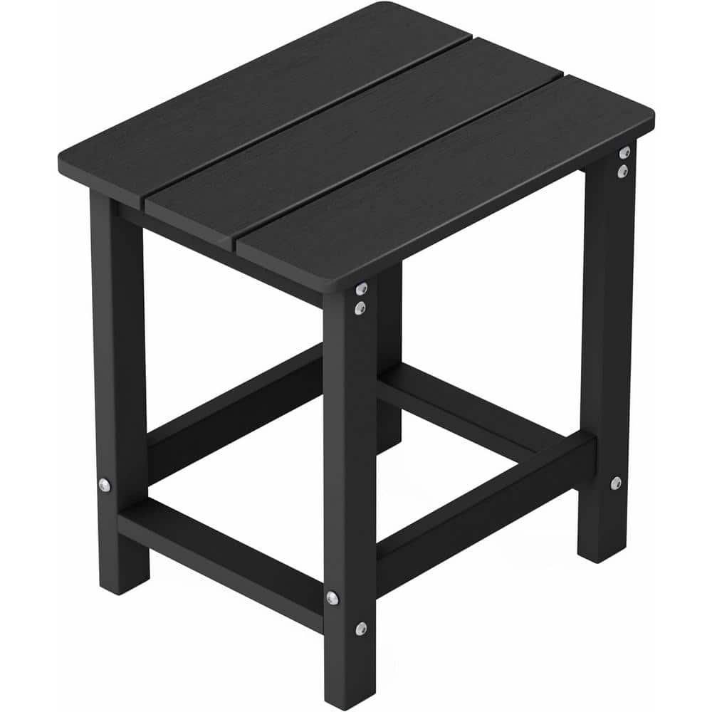 Mximu 16.7 in. H Black Square Plastic Adirondack Outdoor Side Table