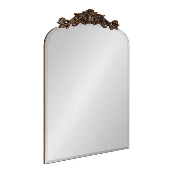 Kate and Laurel Arendahl 20.00 in. W x 30.00 in. H Gold Arch Decorative Wall Mirror
