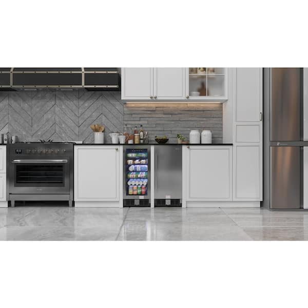 3 cu. ft. Mini Fridge with Glass Door in Black without Freezer