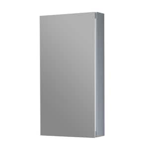 12 in. W x 24 in. H Rectangular Aluminum Surface/Recessed Mount Satin Mirrored Soft Close Medicine Cabinet with Mirror