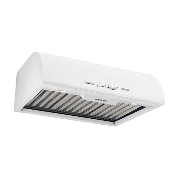 Classic Retro 24 in. 500 CFM Ducted Under Cabinet Range Hood with LED Lighting in Marshmallow White