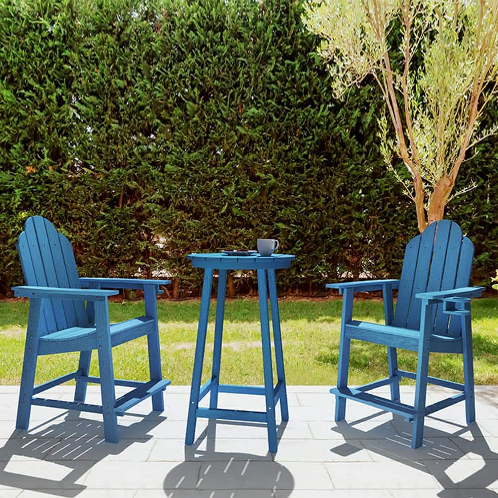 LUE BONA Sean Navy Blue Outdoor Patio Plastic Adirondack Chair And   Plastic Adirondack Chairs Linsean 4 64 1000 