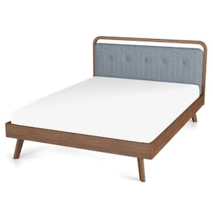 Dillon Gray Solid Wood Frame Queen Size Platform Bed