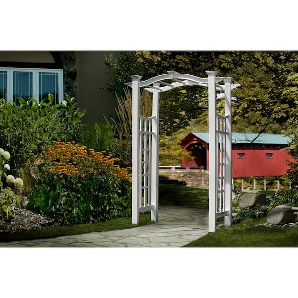 49"L x 24"W x 88"H Florence Vinyl Arbor, White, VA68133