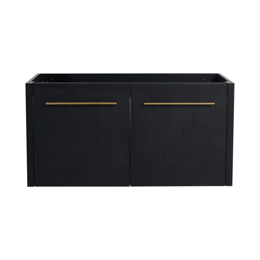 35.06 in. W x 17.94 in. D x 17.69 in. H Floating Bath Vanity Cabinet without Top with 2 Soft-Close Doors in Black price history on PriceWatchPro
