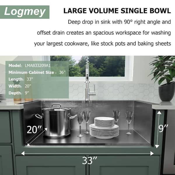 Logmey Gray Under Sink Mat 22 in. D x 31 in. L Slip Resistant