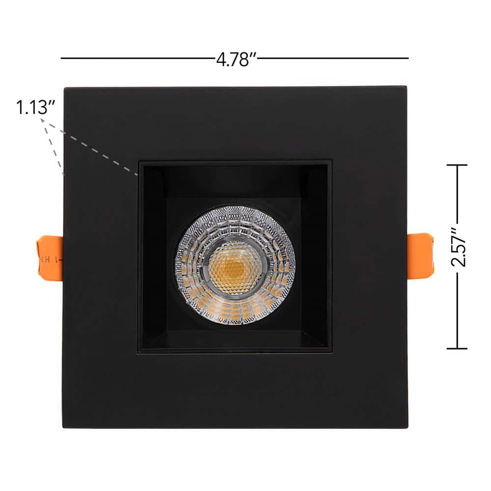 Black Aluminum 4-Inch Square Recessed LED Downlight