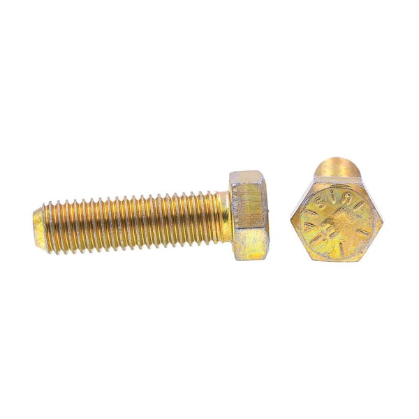 Prime-Line 9/16 in.-12 x in. Grade Yellow Zinc Plated Steel Hex Head  Cap Screws (10-Pack) 9106169 The Home Depot