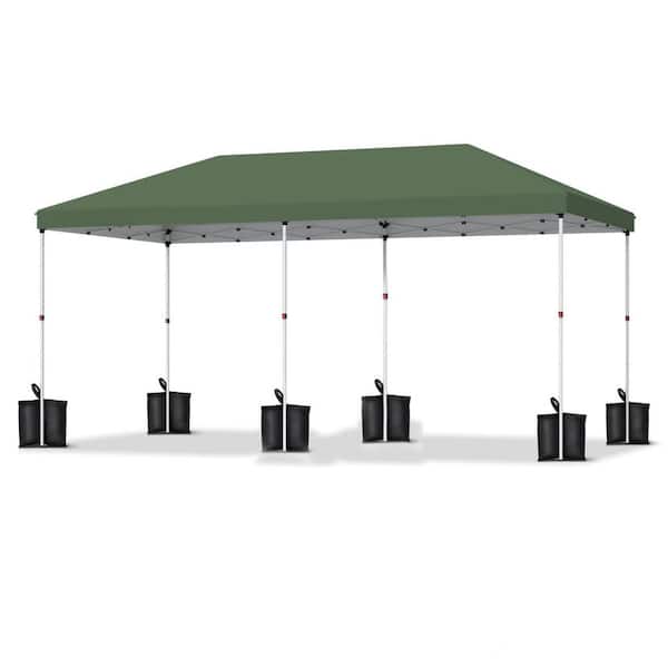 homfan 10 ft. x 20 ft. Patio Umbrella Instant Portable Shelter for Patio, Outdoor Activities, Green