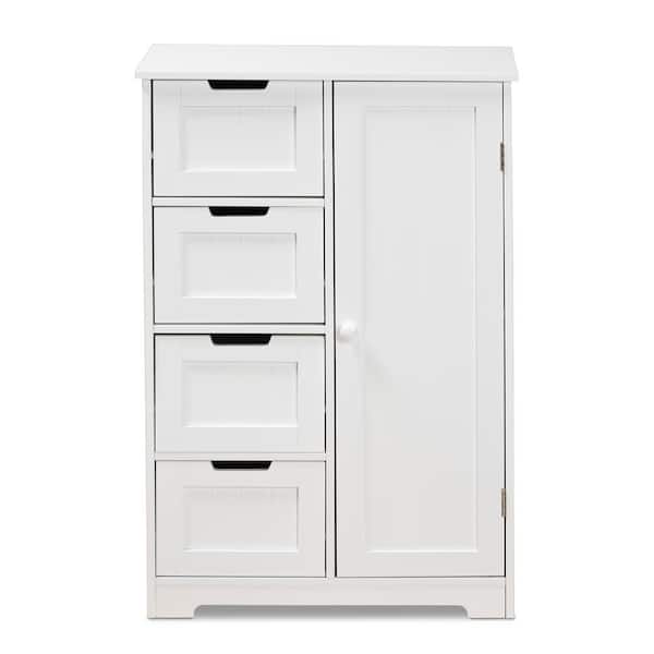 Baxton Studio Bauer 22 in. W x 11.8 in. D x 31.7 in. H Bathroom Linen Cabinet