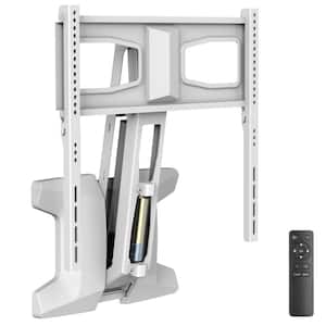 Motorized Retractable Fireplace Wall Mount for 40 in. to 70 in. TVs, White