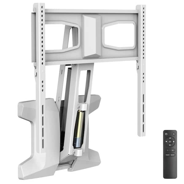 mount-it! Motorized Retractable Fireplace Wall Mount for 40 in. to 70 in. TVs, White