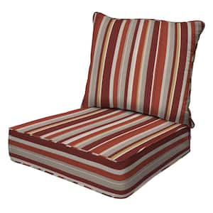 Outdoor Deep Seating Lounge Chair Cushion in Stripe Brick