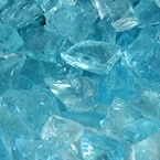 1/2 in. to 3/4 in. 10 lbs. Blue Teal Lagoon Crushed Fire Glass for Indoor and Outdoor Fire Pits or Fireplaces