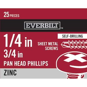 #14 x 3/4 in. Phillips Zinc-Plated Pan-Head Self-Drilling Sheet Metal Screw