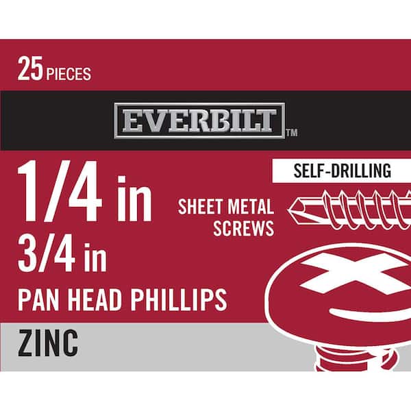 Everbilt #14 x 3/4 in. Phillips Zinc-Plated Pan-Head Self-Drilling Sheet Metal Screw