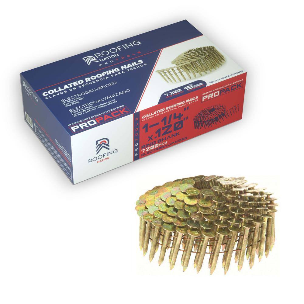 Roofing Nation LLC 11/4 in. Electro Galvanized Ring Shank Roofing Coil