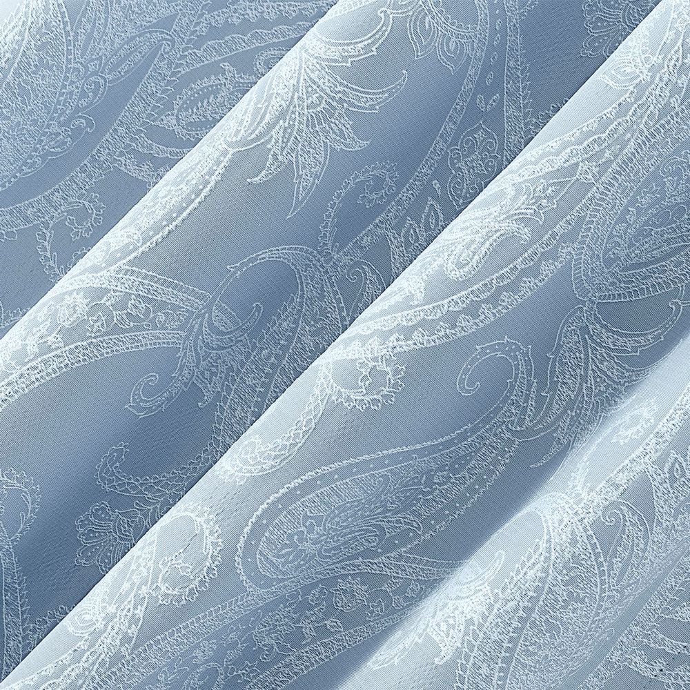 Tranquil Blue Paisley Embroidery Blackout Curtain Panel, 40" x 84"