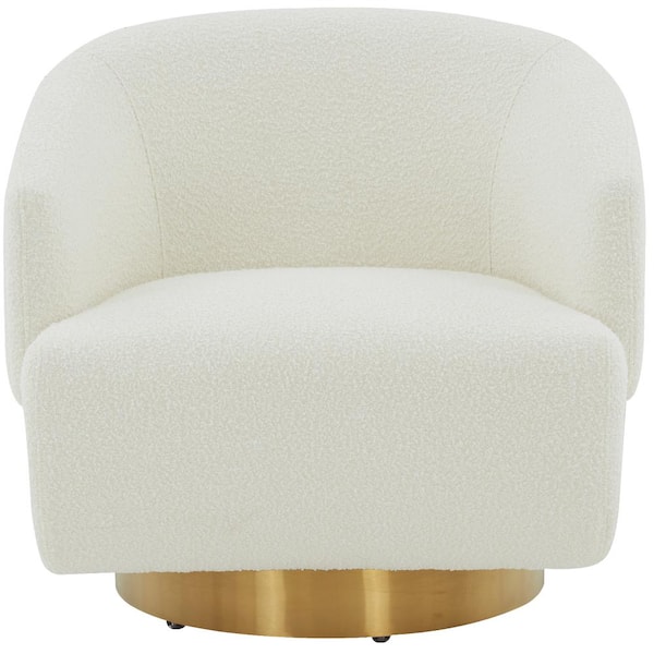 Pollyanne Ivory/Gold Accent Chair
