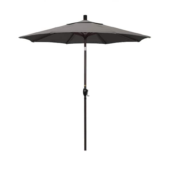 California Umbrella 7-1/2 ft. Aluminum Push Tilt Patio Market Umbrella in Taupe Pacifica
