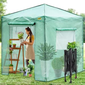 8 ft. x 6 ft. x 8 ft. Pop-Up Greenhouse, Set Up in Minutes, Portable Greenhouse with Doors and Windows. High Strength PE