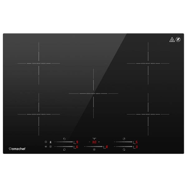 amzchef 30 in. Built-In Electric Modular Cooktop in Black with 5 ...