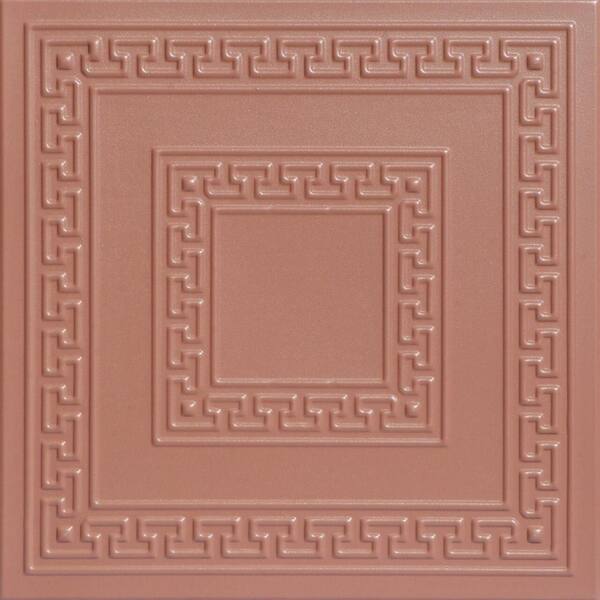 A La Maison Ceilings Greek Key Tea Room 1.6 ft. x 1.6 ft. Decorative Foam Glue Up Ceiling Tile (21.6 sq. ft./case)
