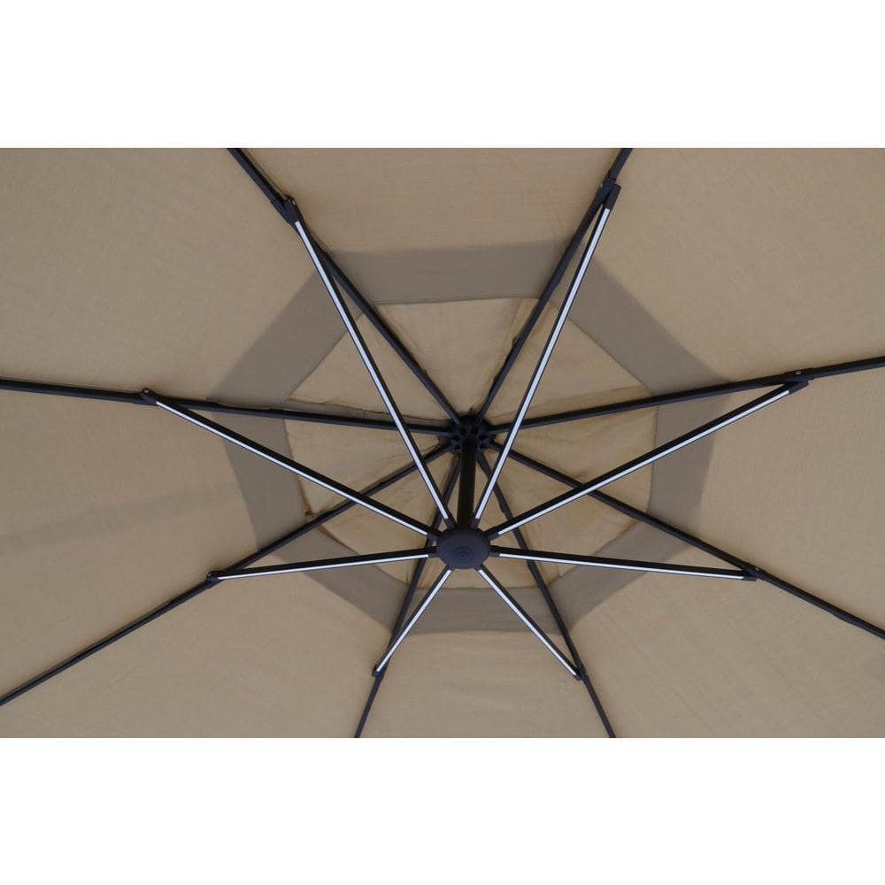 11ft Beige Whisper UV-Treated Offset Umbrella Canopy