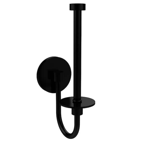 Allied Brass Skyline Collection Upright Single Post Toilet Paper Holder in Matte Black
