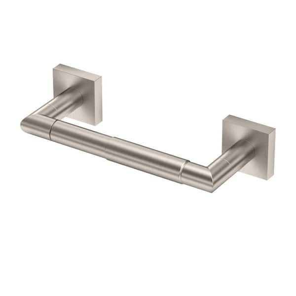 Glam Too Wall Mounted Double Post Toilet Paper Holder in Satin Nickel