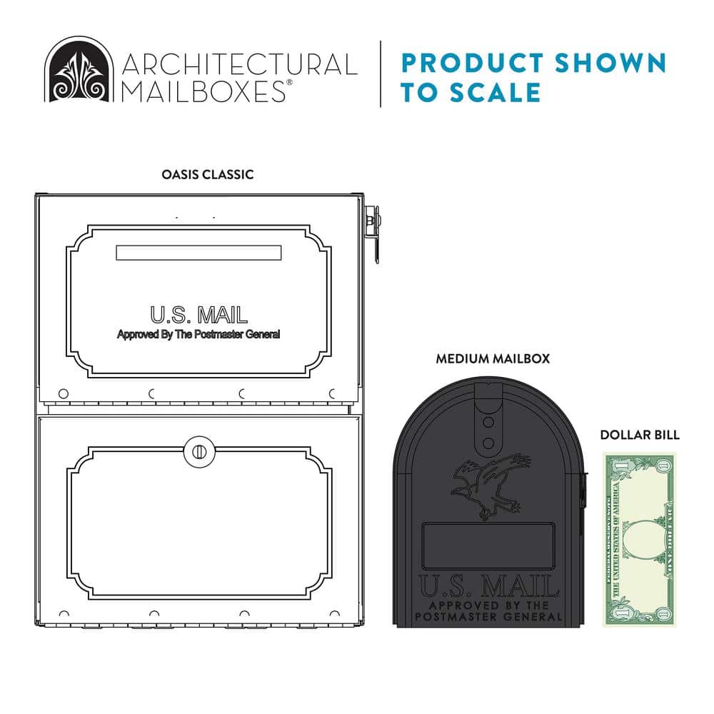 Oasis Classic Extra Large White Lockable Steel Mailbox