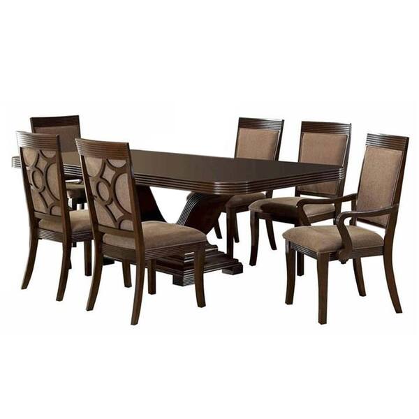 William's Home Furnishing Woodmont Walnut 4-Piece Table Set with 2-Arm Chairs