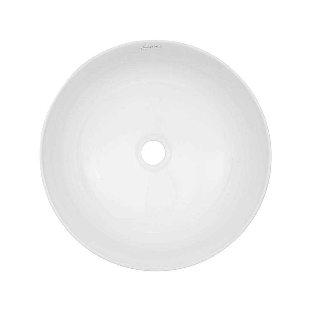 Minimalist White Ceramic Above-Counter Vessel Sink