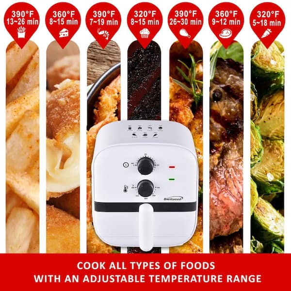 Brentwood 1 qt. White Small Electric Air Fryer with Built-in Timer