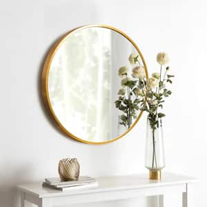 Aluminum Alloy Framed Morden Gold Round Wall Mirror (19.7 in.)