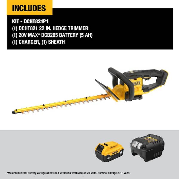 Battery Powered Dewalt 20v Brushless Hedge Trimmer DEWALT® 20V MAX