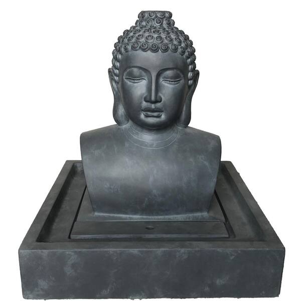 CHG CLASSIC HOME & GARDEN Buddha Fiberglass Reinforced Concrete Fountain