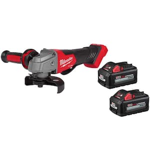 M18 FUEL 18V Lith-Ion Brushless Cordless 4-1/2 in. /5 in. Grinder w/Paddle Switch w/ (2) High Output 6.0 Ah Battery Pack