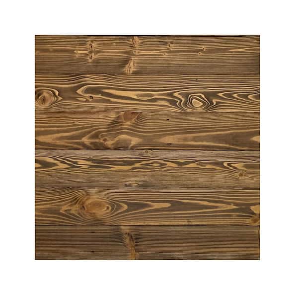 Afoxsos Natural 1/4 in T x 4 in. W x 2 ft. L Shiplap Pine Weathered Reclaimed Barn Wood Boards Planks in Chestnut 12-Pack