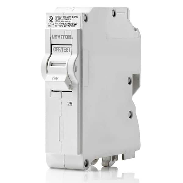 Leviton Branch Circuit Breaker, Standard 1-Pole 25 Amp 120-Volt, Hydraulic Magnetic LB125