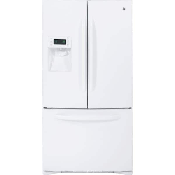 GE 35.75 in. W 28.5 cu. ft. French Door Refrigerator in White