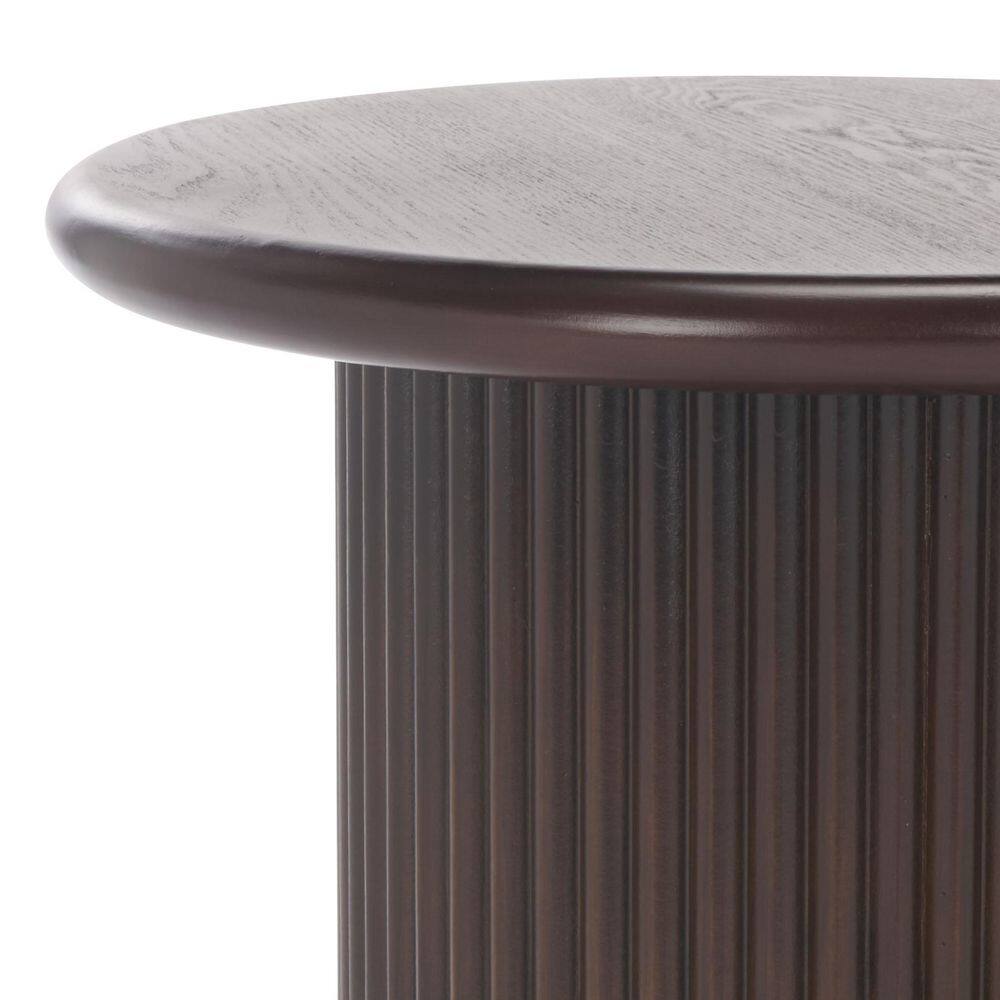 Agami 18.1 in. Dark Brown Round Wood End Table - thumbnail 5