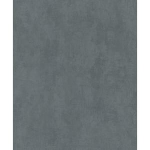 Distressed Plaster Effect Black Metallic Finish Vinyl on Non-Woven Non-Pasted Wallpaper Roll