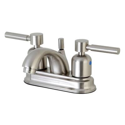 Modern 4 in. Centerset 2-Handle Bathroom Faucet in Brushed Nickel