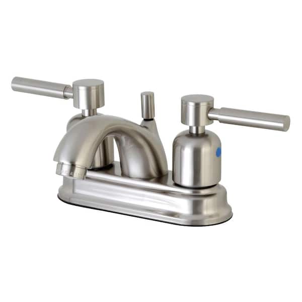 Kingston Brass Modern 4 in. Centerset 2-Handle Bathroom Faucet in Brushed Nickel