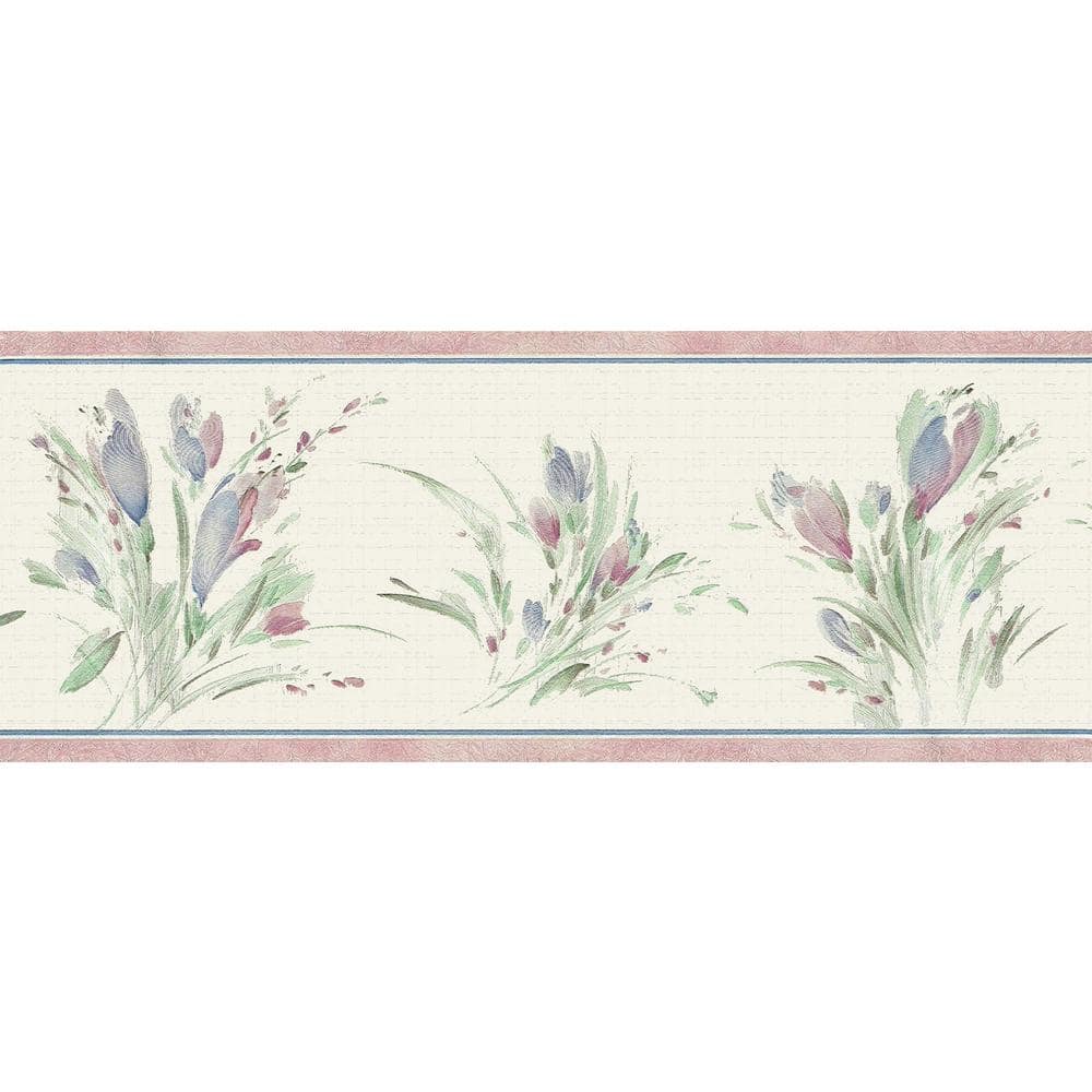 Falkirk Dandy Blue, Green, Sepia Meadow Bouquet Floral Peel and Stick Wallp
