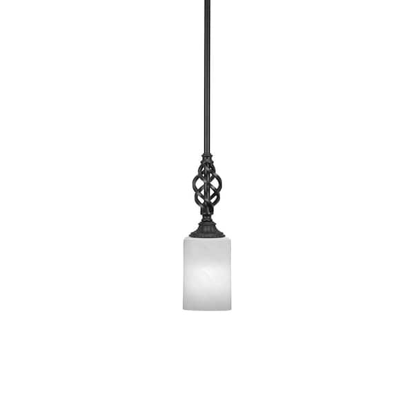 Unbranded Bridgewater 100 W 1-Light Matte Black Standard Mini Pendant Light with Glass Shade