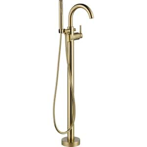 Trinsic Gold 1-Handle Floor-Mount Roman Tub Faucet Trim Kit with Hand Shower in Champagne Bronze (Valve Not Included)